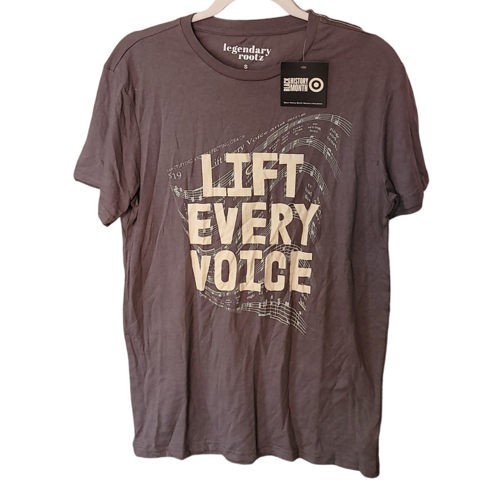 Legendary Rootz Lift Every Voice BHM Graphic Tee Gray Short Sleeve Shirt Small